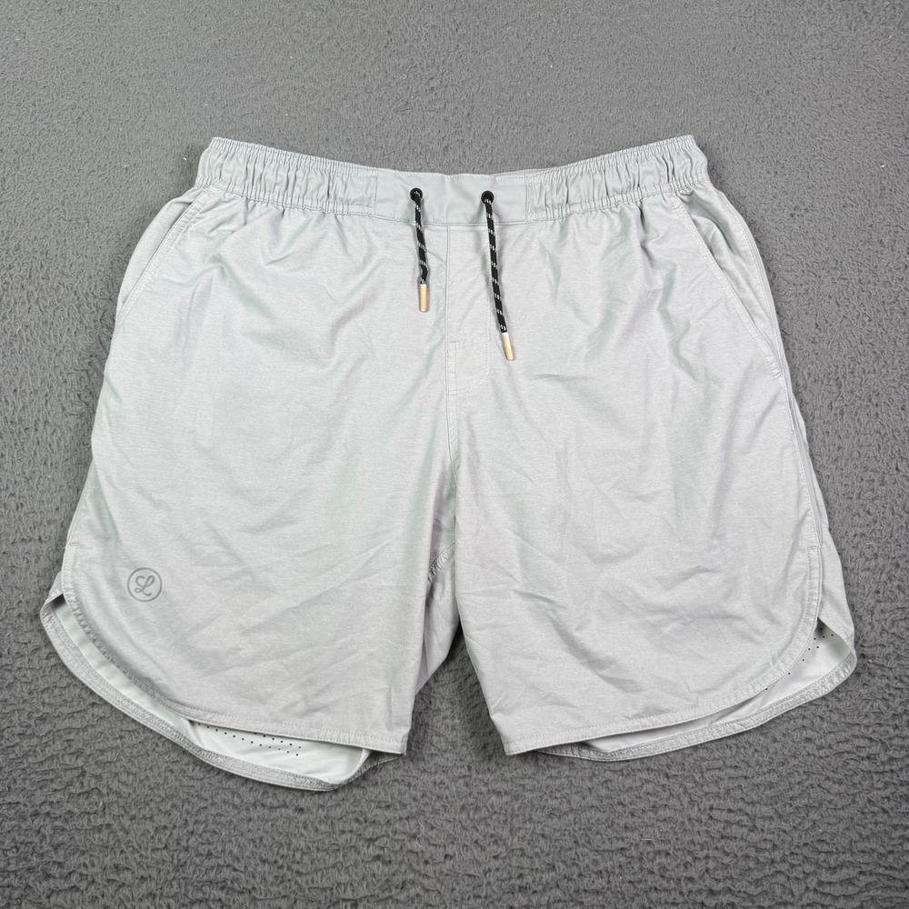 Legends Shorts Mens XL 8" Gray Luka Athletic Lined Zip Pocket Training Running